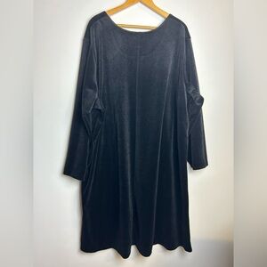 Shelsea Studio Dress Women Plus 3X Black Long Sleeve Velvet Comfort Goth witchy